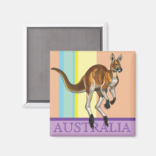 赤カンガルー マグネット (正面/裏面)