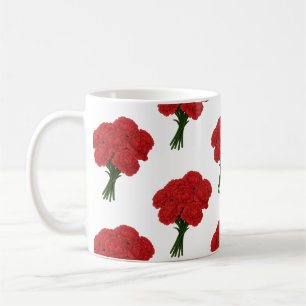 赤カーネーションの花束 – Romantic エレガント Art コーヒーマグカップ