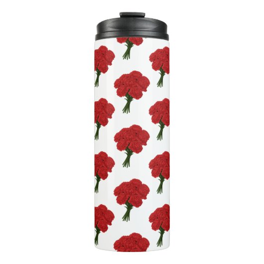 赤カーネーションの花束 – Romantic エレガント Art タンブラー (正面)