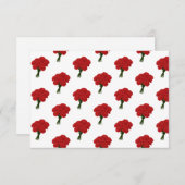 赤カーネーションの花束 – Romantic エレガント Art 出欠カード (正面/裏面)