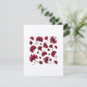 赤カーネーションフォークベクターパターン花 サンキューカード (スタンド正面)