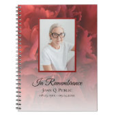 赤カーネーションフローラお祝いの葬式 ノートブック (正面)