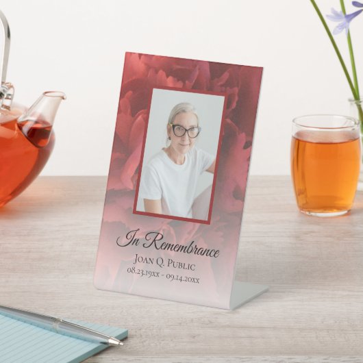 赤カーネーションフローラお祝いの葬式 台座サイン (インサイチュ)