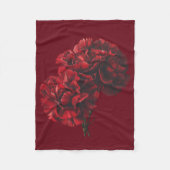 赤カーネーション毛布 フリースブランケット (正面)