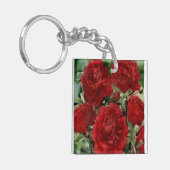 赤カーネーション花キーチェーン キーホルダー (正面左)