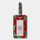 赤カーネーション花ラゲッジタグ ラゲッジタグ (裏面縦)