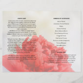 赤カーネーション葬儀プログラムテンプレート (裏面)