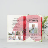 赤カーネーション葬儀プログラムテンプレート (スタンド正面)