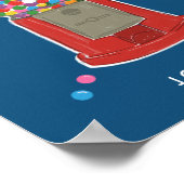 赤ガムボールマシンキャンディバブルガムパーソナライズされた ポスター (角)