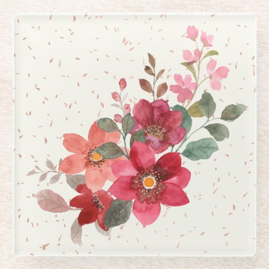 赤ガラスのコースター ガラスコースター (正面)