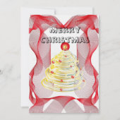 赤ガーゼハロークリスマスツリー 招待状 (正面)