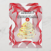 赤ガーゼハロークリスマスツリー 招待状 (正面/裏面)