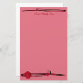 赤ガーベラデイジーフラワーフォトフローズンカスタム 便箋 (正面/裏面)