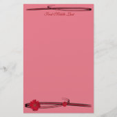 赤ガーベラデイジーフラワーフォトフローズンカスタム 便箋 (正面)