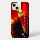 赤ガーベラデイジー花写真スクリプト名前をカスタムする Case-Mate iPhoneケース (裏面)