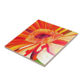 赤ガーベラ花の水絵画色の芸術 タイル (側面)