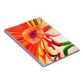 赤ガーベラ花の水絵画色の芸術 ノートブック (右側)