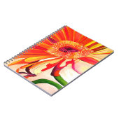 赤ガーベラ花の水絵画色の芸術 ノートブック (左側)