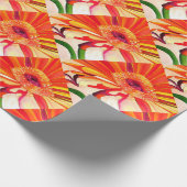 赤ガーベラ花の水絵画色の芸術 ラッピングペーパー (角)