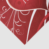 赤ガーリーと白の抽象芸術ハートとフローラ渦巻き 薄葉紙 (詳細)