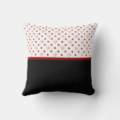 赤ガーリーと黒の水玉模様ハートは名前で弓 クッション (裏面)