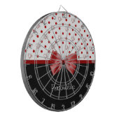 赤ガーリーと黒の水玉模様ハートは名前で弓 ダーツボード (正面左)