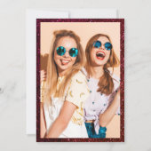 赤ガーリーグリッタースクリプトシックスウィート16 招待状 (裏面)