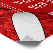 赤ガーリー白バレーボールチームの写真 ポスター (角)