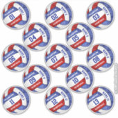 赤ガーリー青バレーボール選手の名カスタム前 シール (正面)