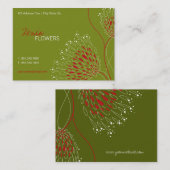 赤キクの花シックエレガントフローラ 名刺 (正面/裏面)