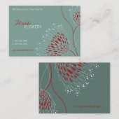 赤キクの花シックエレガントフローラ 名刺 (正面/裏面)