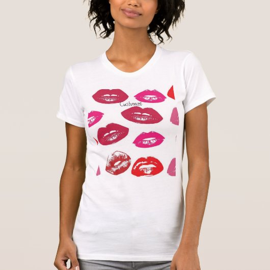赤キスをするい唇Thunder_Cove Tシャツ (正面)