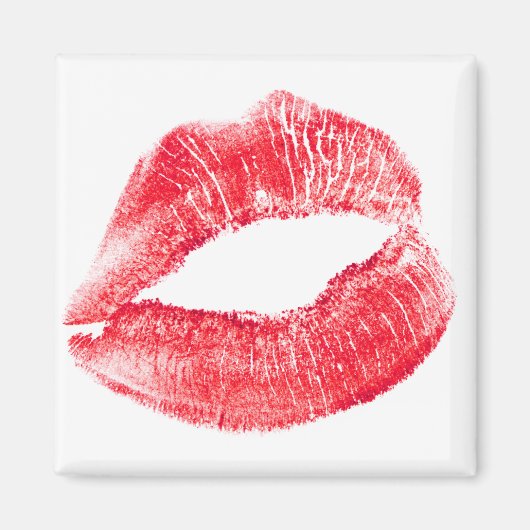 赤キスをする唇 マグネット (正面)