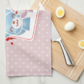 赤キスをする恋のハートたちのまわりに キッチンタオル (四つ折り)