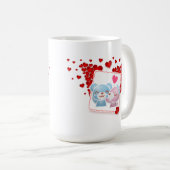 赤キスをする恋のハートたちのまわりに コーヒーマグカップ (正面右)