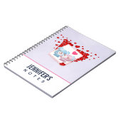 赤キスをする恋のハートたちのまわりに ノートブック (左側)