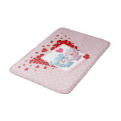 赤キスをする恋のハートたちのまわりに バスマット (アングル)