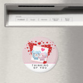 赤キスをする恋のハートたちのまわりに マグネット (インサイチュ (食洗機))