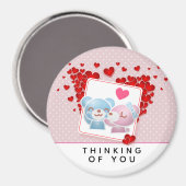 赤キスをする恋のハートたちのまわりに マグネット (正面/裏面)