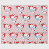 赤キスをする恋のハートたちのまわりに ラッピングペーパー (フラット)