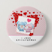 赤キスをする恋のハートたちのまわりに 缶バッジ (正面)
