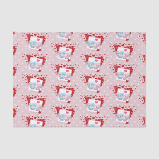 赤キスをする恋のハートたちのまわりに 薄葉紙 (正面)