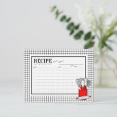 赤キッチン器具キャディ転がのピンレシピカード ポストカード (スタンド正面)