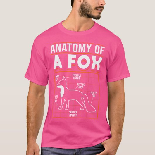 赤キツネかわいいキツネの解剖学 Tシャツ (正面)