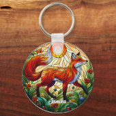 赤キツネと太陽 キーホルダー (正面)