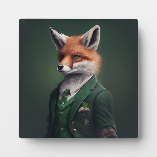 赤キツネのグリーンセントパトリックの日のスーツのプラーク フォトプラーク (正面)
