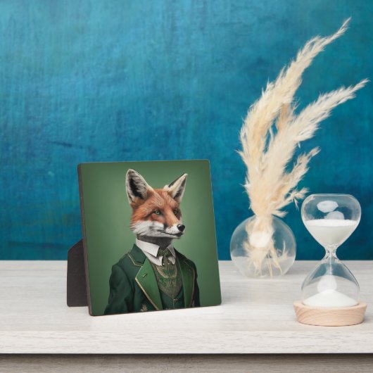 赤キツネのグリーンセントパトリックの日のスーツ フォトプラーク (インサイチュ)