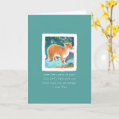 赤キツネの青考える緑/ありがとう カード (黄色い花)