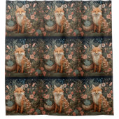 赤キツネインアビクトリアンガーデン シャワーカーテン (正面)