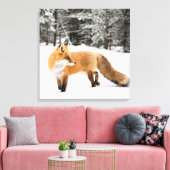 赤キツネイン白雪 キャンバスプリント (インサイチュ (リビング))